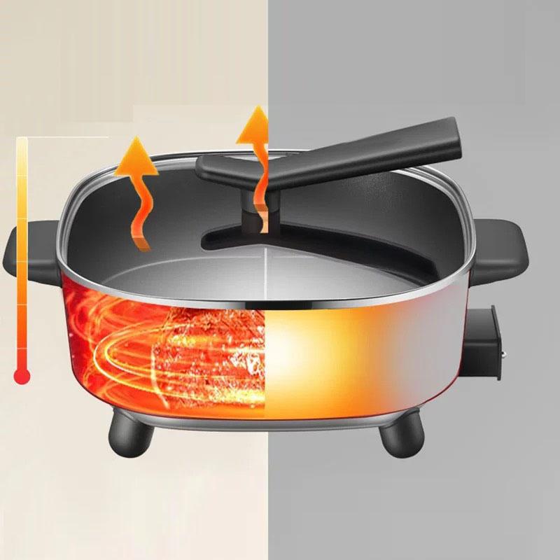 Многофункциональная электрическая плита, бытовая электрическая кастрюля, большая емкость, кастрюля с уткой-мандаринкой, электрический вок, шампуры, 5 л, посуда