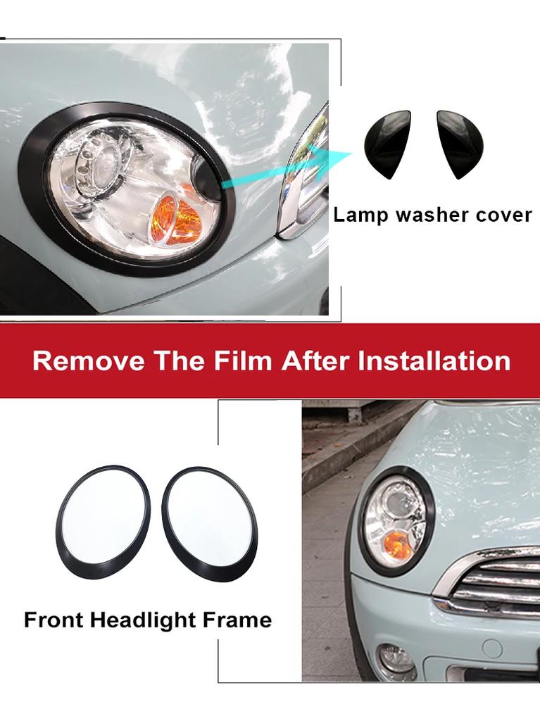For MINI Cooper/S/ONE R55 R56 R57 R58 R59 (2nd Gen) Black Headlight Surround car accessories sticker