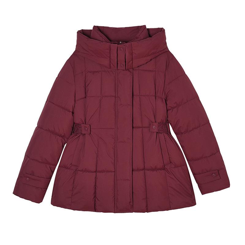New women's winter down cotton-padded clothes, hooded cotton-padded clothes, thickened waist, warm and thin coats, cotton-padded jackets.
