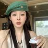 Japanese Style Hollowed Out Beret Hat Fashionable Crochet Knitted Cap Weave Painter Hat  Summer