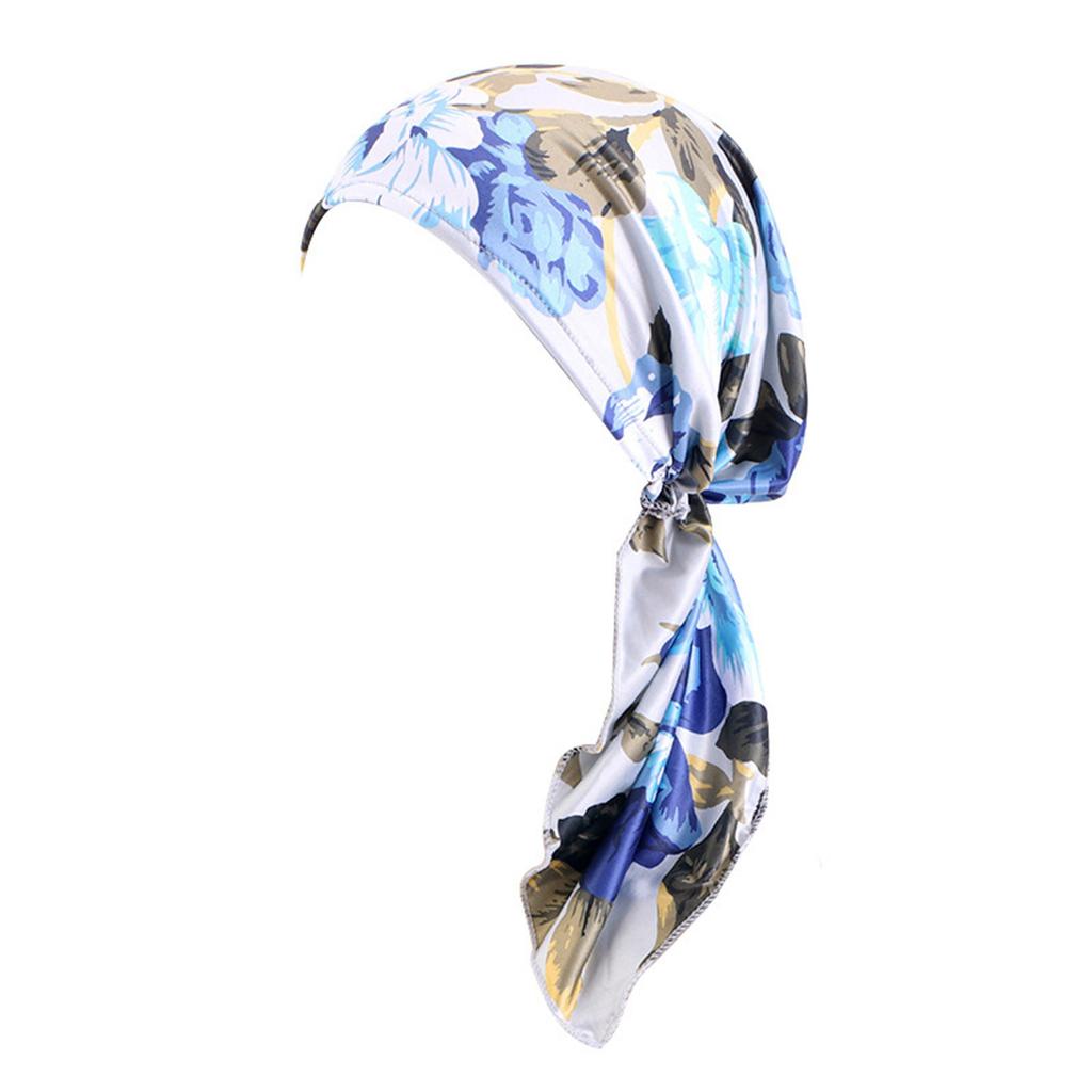 Fashion Headscarf Hat New Women Hat Flower Print Bandana Scarf Muslim Chemo Hat for Parties Travel and Daily Use