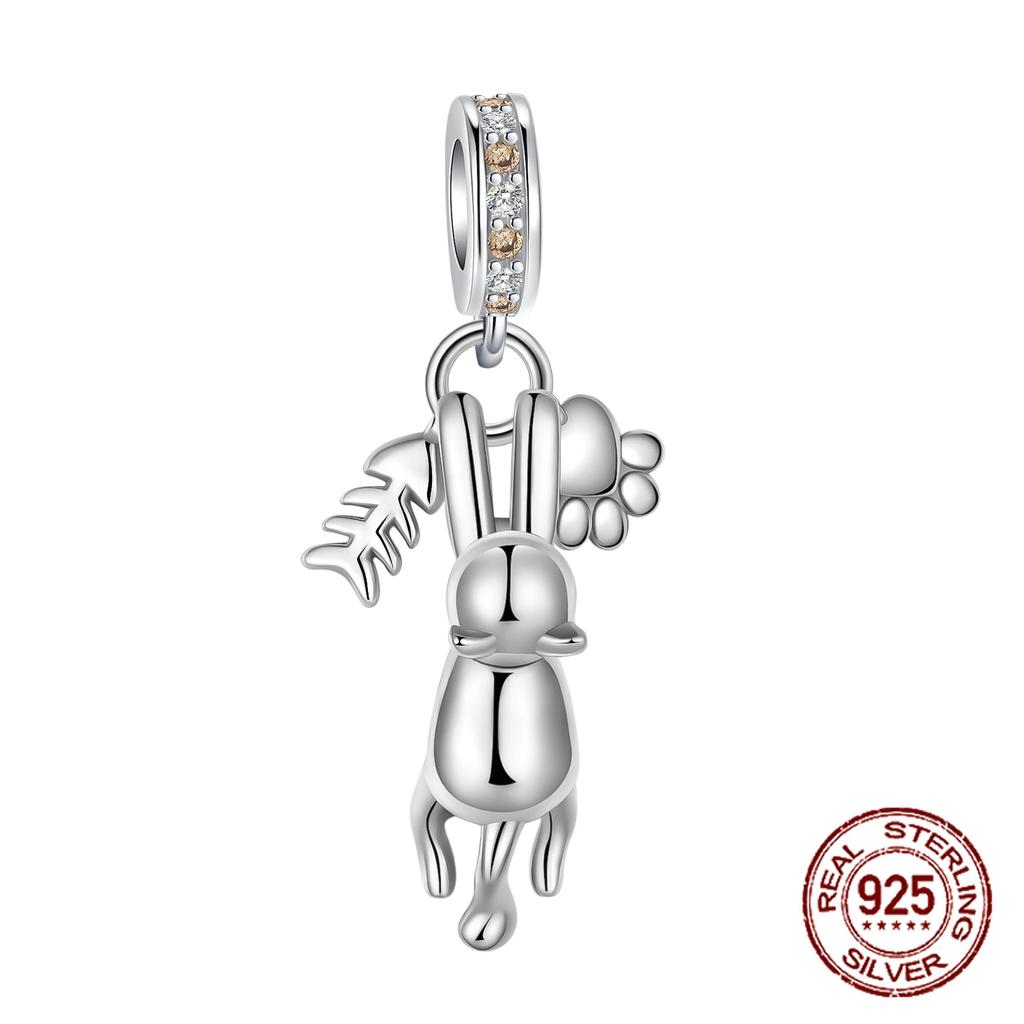 Copper Flower Birthday Gift Pendant Charms Beads Fit Original Bracelets Fine Diy Jewelry For Women Gift