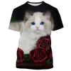 Summer New Animal Cat Graphic T Shirts Fashion Cool Men Casual Oversized t shirt 3D Printed Trend Hip Hop Harajuku Streetwear