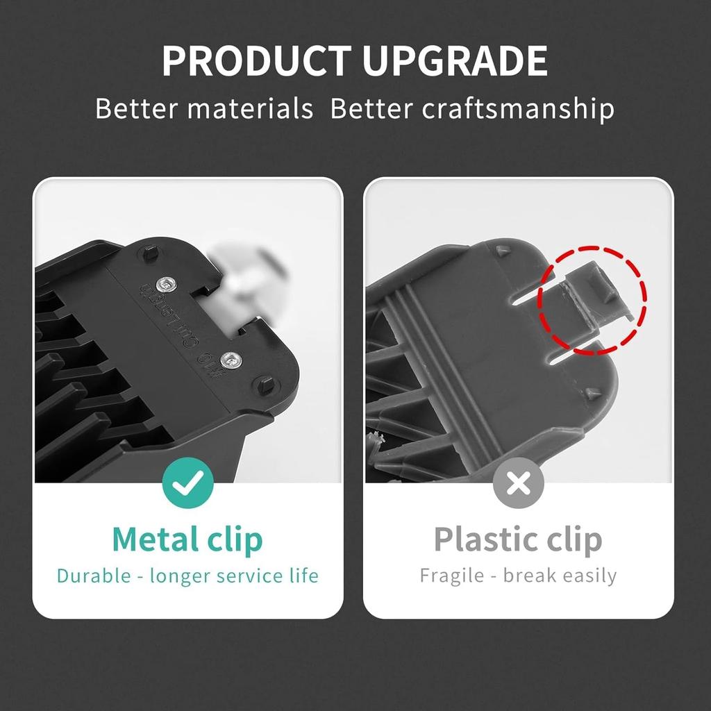 YINKE Clipper Guards for Wahl Hair Clippers Trimmers with Metal Clip Premium 6 Size Cutting Lengths Limit Guide Comb Attachments