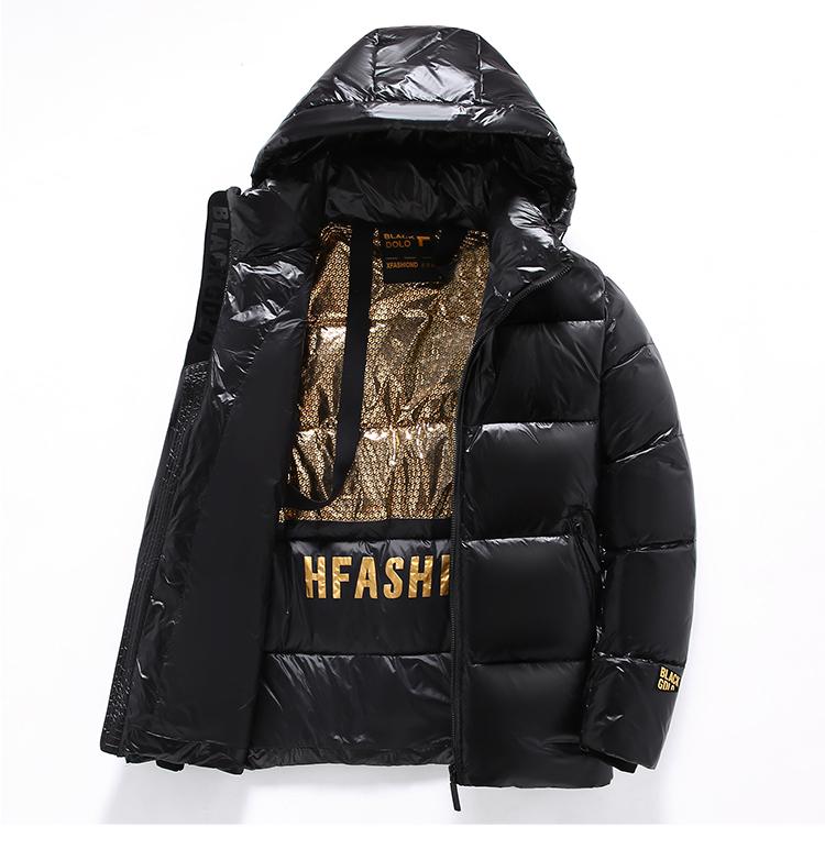 Unisex Black Gold Lightweight Mid-Length Down Jacket, Winter 2025 Edition