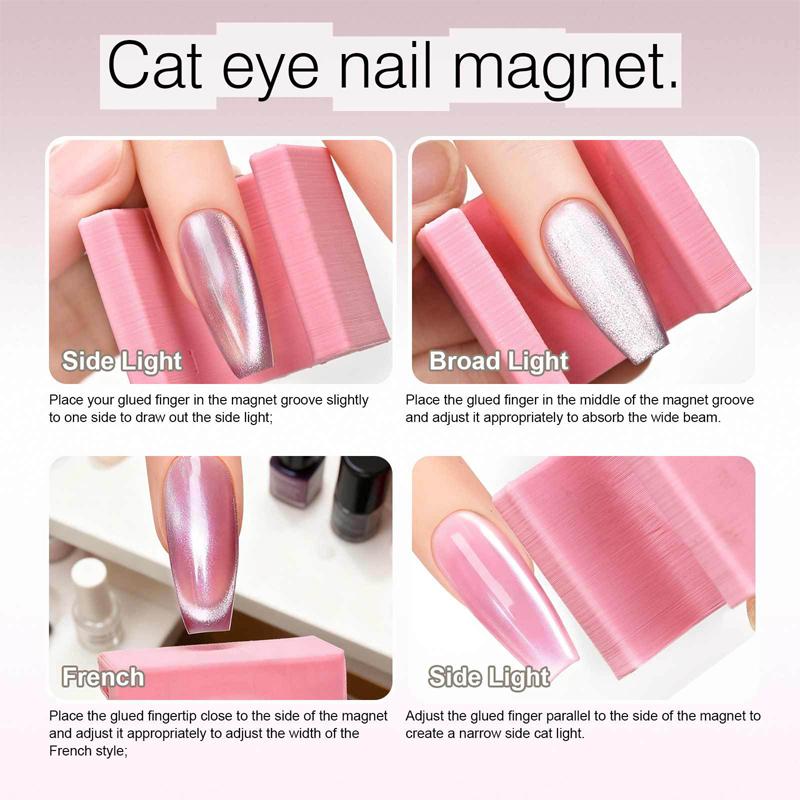 Nail Art Magnetic Stick White Pink Nail Art 5D Automatic Magnet Suitable For Diy Cat Eye Gel Nail Polish Manicure Tools
