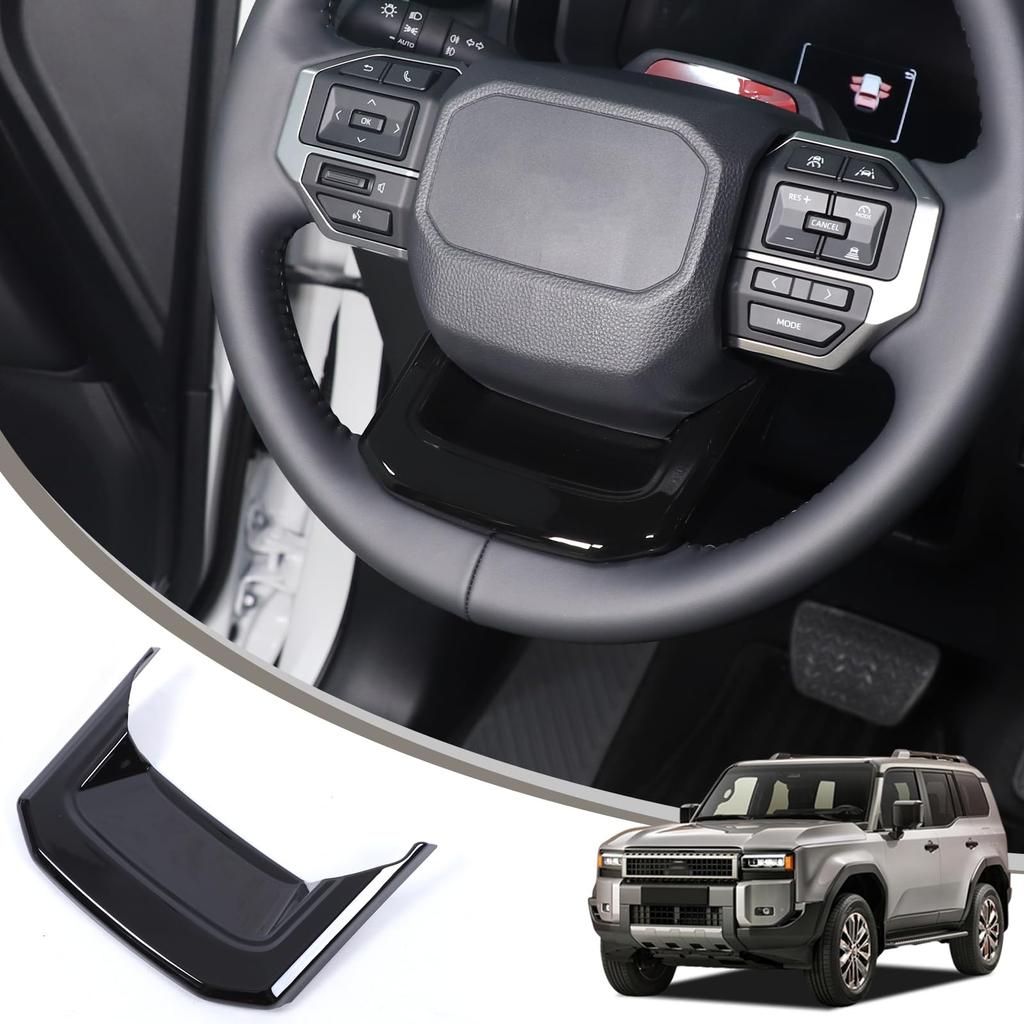 METYOUCAR Toyota Land Cruiser 250 Interior Steering Panel Steering Wheel Adhesive Easy Interior Custom Car Supplies Panel, Garnish, Cover, ABS, Type,
