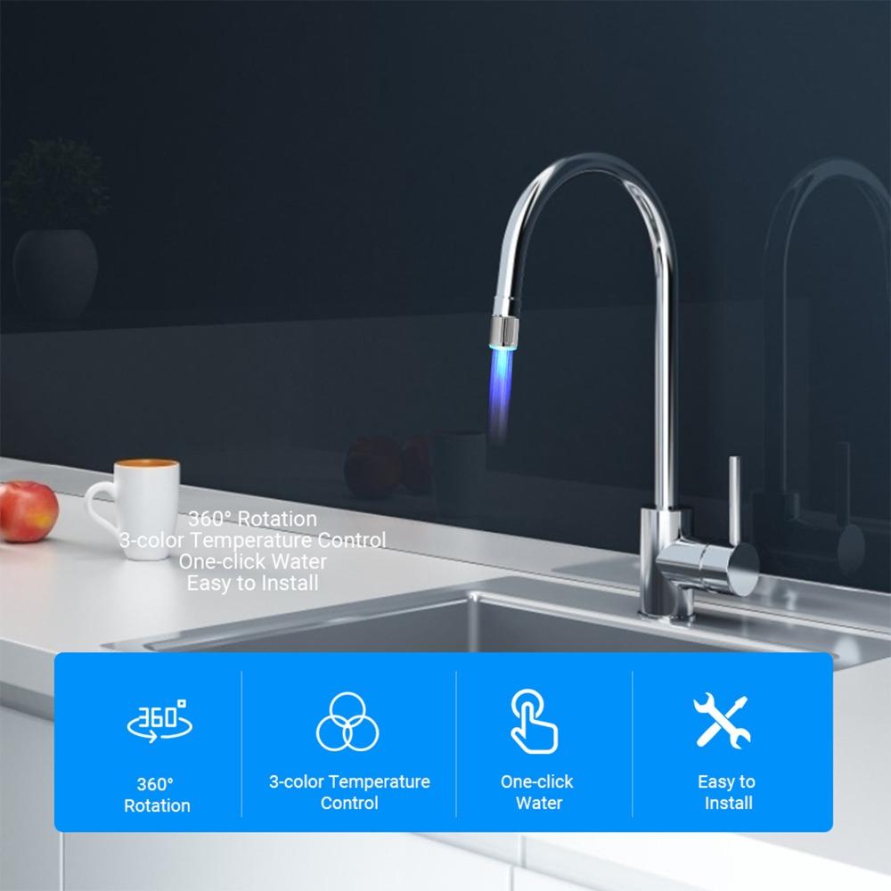 Metal LED Water Faucet 3 Color LED Temperature Sensor Faucet Intelligent Faucet Tap