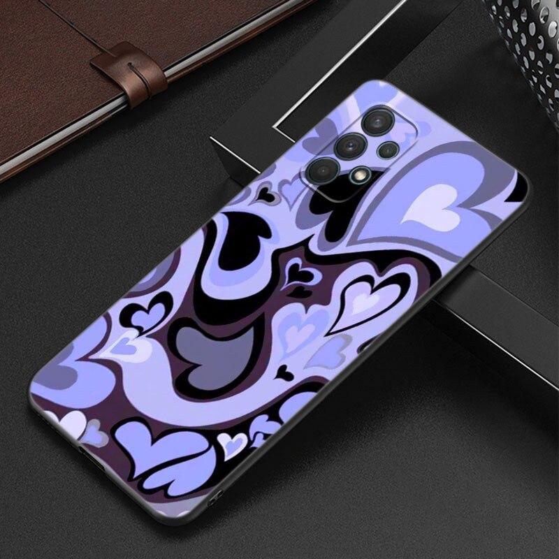 Чехол с узором в виде фиолетового сердца и вихря для Samsung Galaxy A12 A22 A31 A32 A50 A51 A70 A71 A72 A11 A21S A02S A10S A20S A30S A52 S 5G