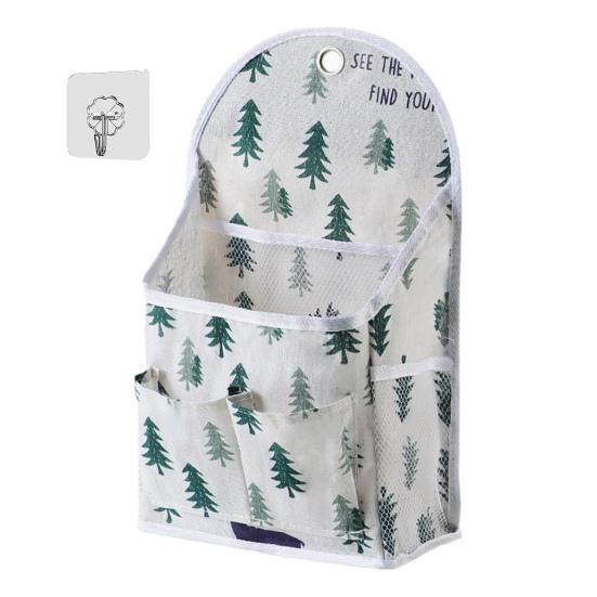 Hanging Bag Wall Mounted Large Capacity Cotton Flax Hook Design Hanging Organizer for Bathroom