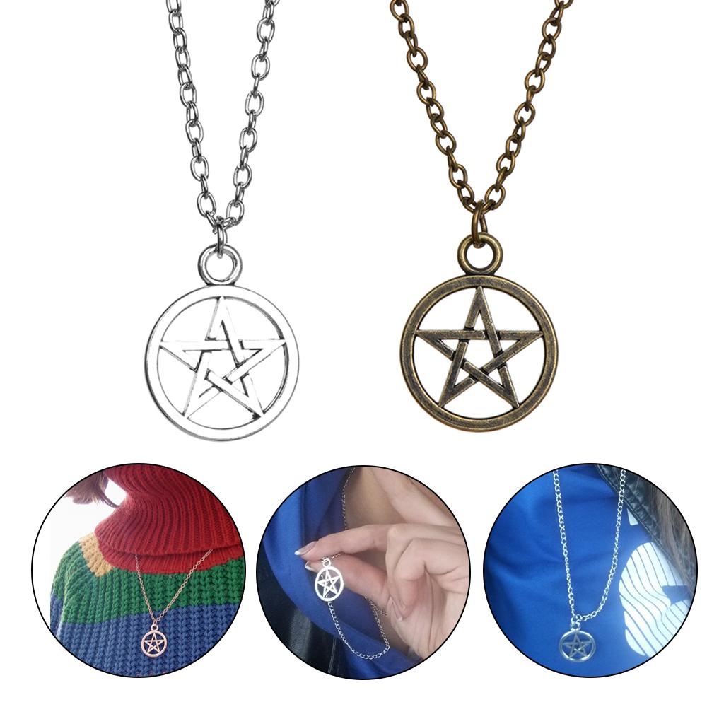 Women Religious Lucifer Vintage  Satan Sign Pentagram Pendant Retro