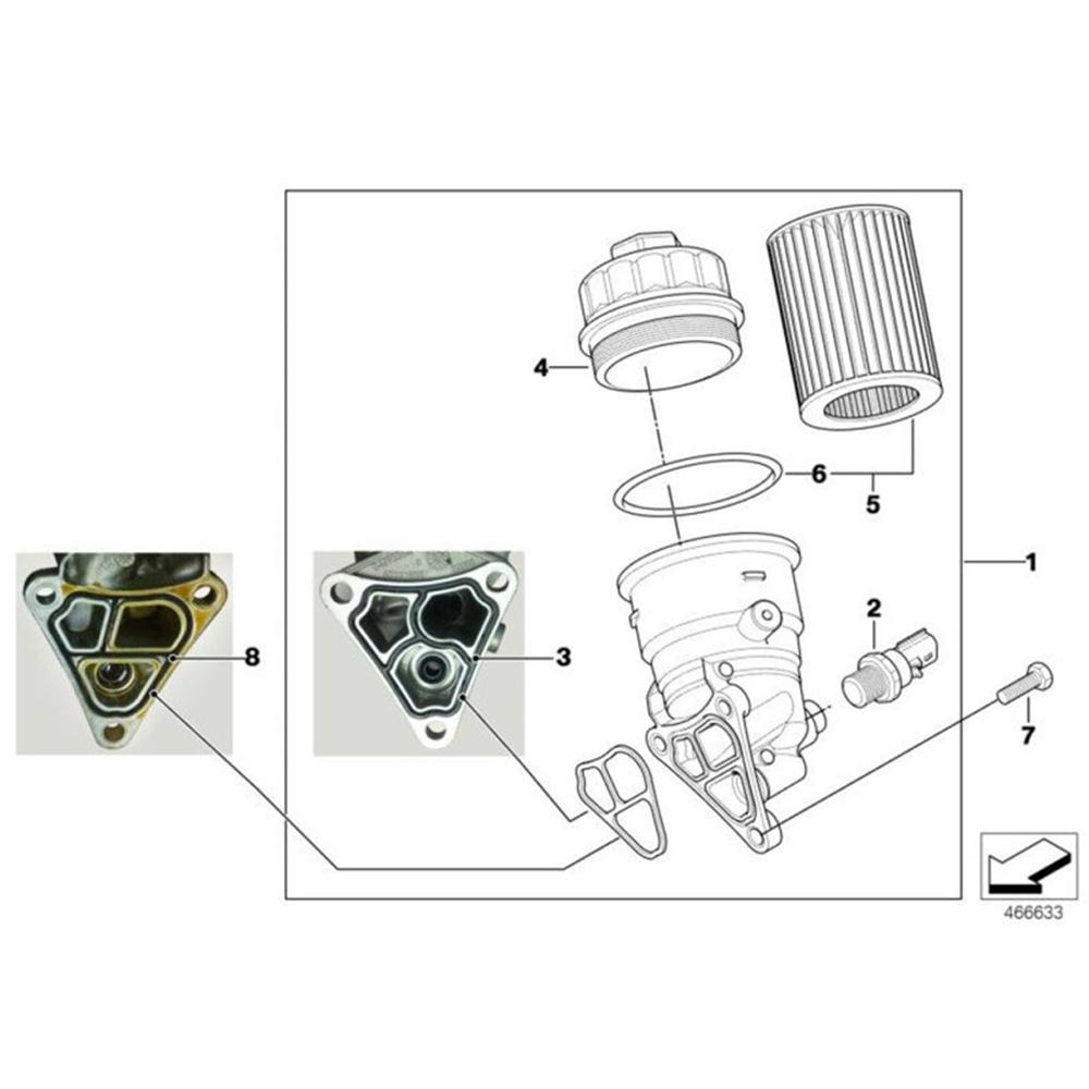 Для Mini Cooper R50 R52 R53 2002-2008 Прокладка уплотнения корпуса масляного фильтра к блоку 1 шт.