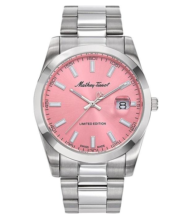 Mathey-Tissot Mathy Sunray Limited Edition Stainless Steel Pink Dial Quartz H451PK Men's Watch