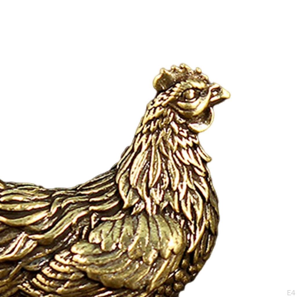 Латунная фигурка курицы, домашнее животное, настольный декор для ванной комнаты