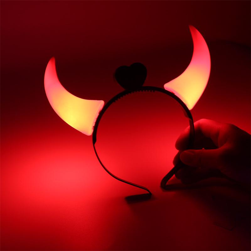 Luminous Halloween Pumpkin & Horn Headband for Kids & Adults