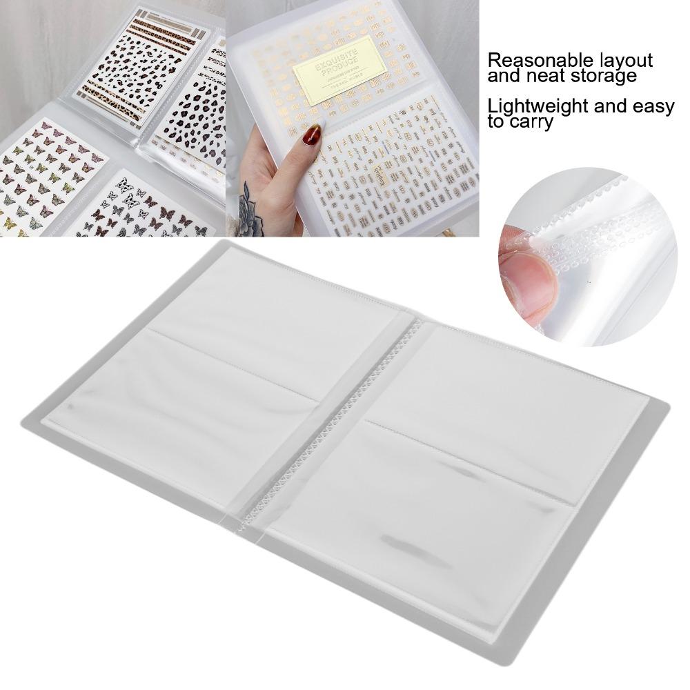 Transparent Nail Decals Organizer Book Large Capacity Nail Art Display Book Nail Decals Organizing