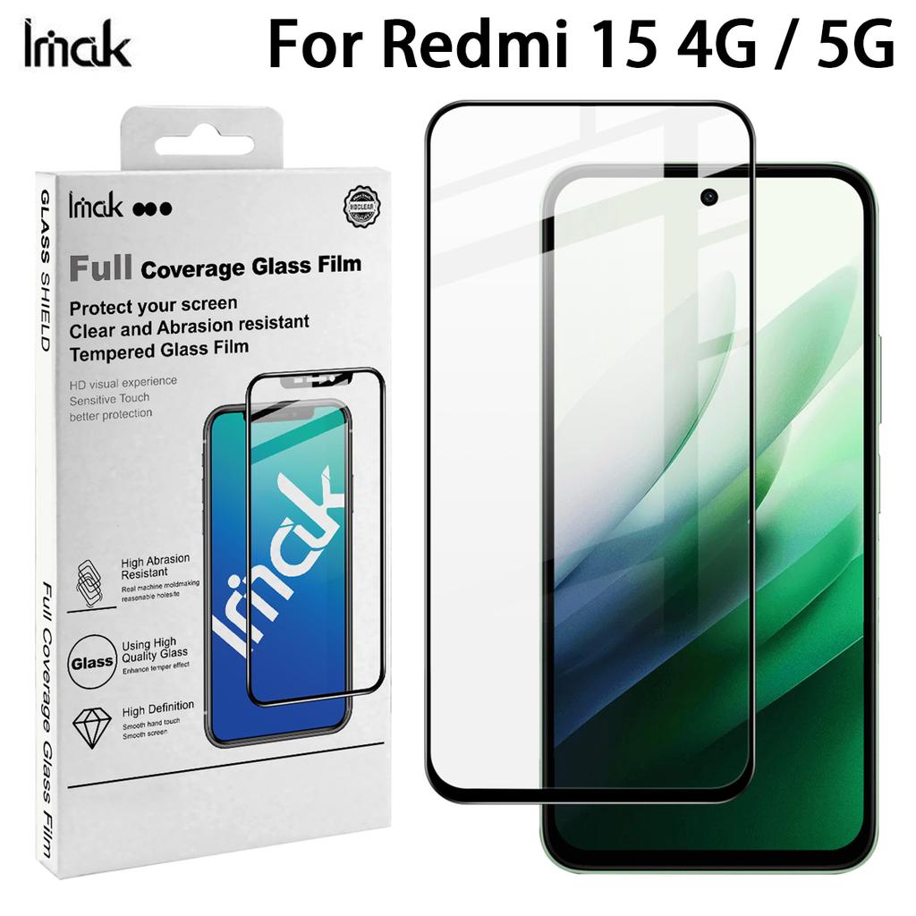 Для Redmi 15 4G 5G Стекло IMAK Полное покрытие Закаленная стеклянная пленка Серия Pro+ 169мм