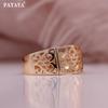 PATAYA Глянцевое кольцо цвета розового золота с полыми итальянскими классическими кольцами с темным цветком
