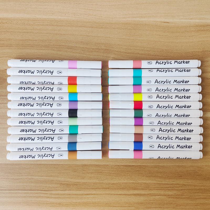 Набор акриловых маркеров 36 цветов: Студенческие арт- и DIY-ручки для bullet journal в портативной квадратной коробке