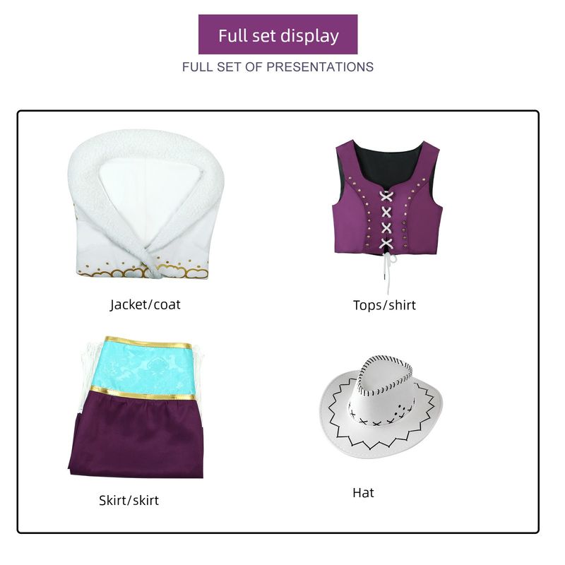 One Piece Robin Cosplay Outfit with Fur Collar Jacket, Nico Robin Cosplay Costume, Anime Style