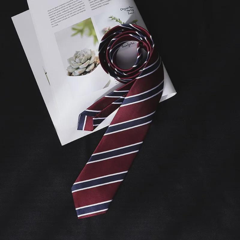 Коричневый кофейный полосатый ретро-галстук для женщин, повседневный аксессуар ручной работы, вдохновленный стилем японского колледжа