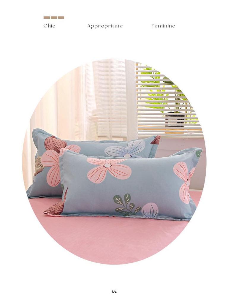 Постельный комплект из полосатого матового хлопка для осени/зимы – Утолщенный пододеяльник и простыня