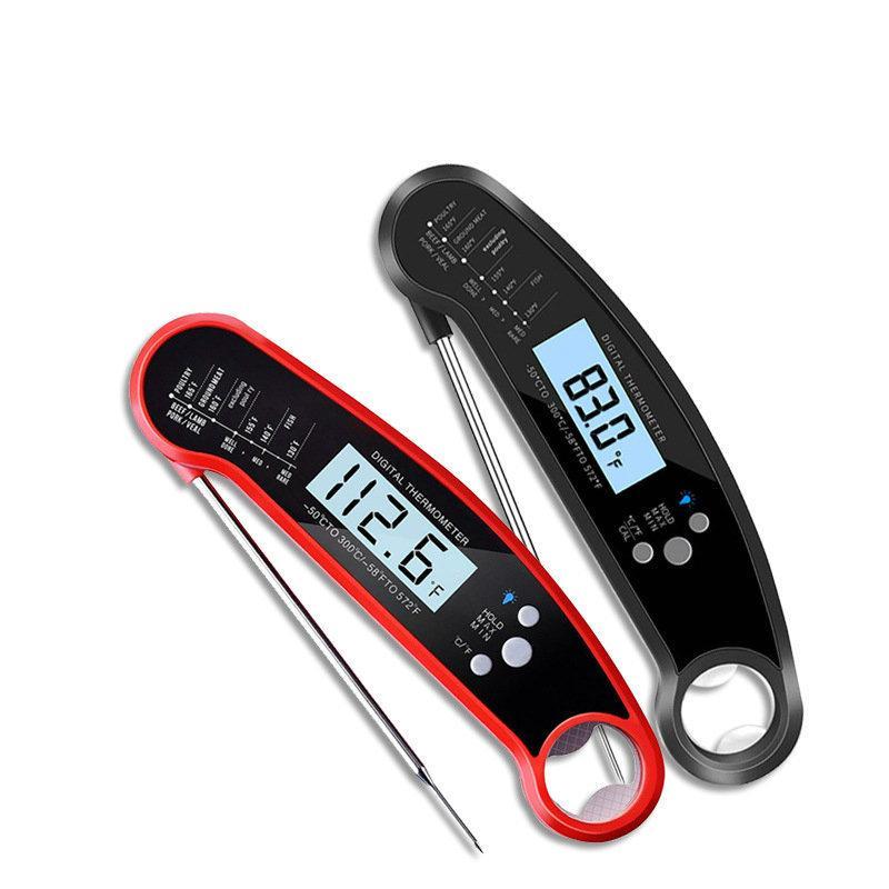 Foldable Digital Food Thermometer Instant Read Backlit Screen for Home Kitchen Baking Roasting Grilling Meat Turkey BBQ