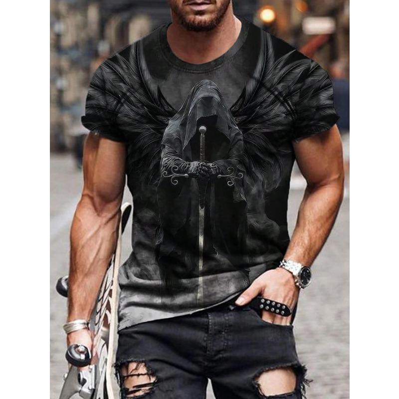 Summer Trend 3D Printed Short Sleeved Men's Daily Casual Style Personalized T-shirt