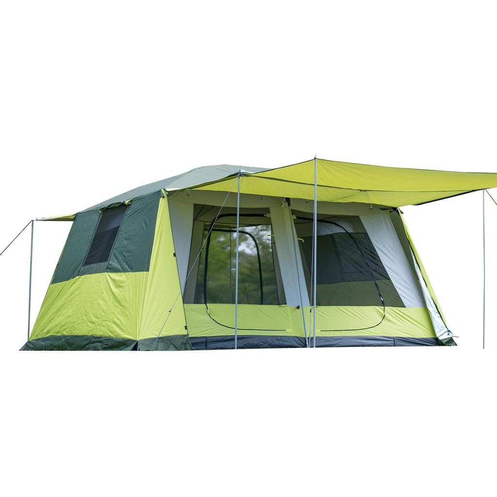 Fkstyle двухкомнатная палатка для 8-12 человек, гостиная, семейная палатка 300 см x 400 см x 215 см, 2 комнаты, защита от насекомых UV50+, дышащая, водонепроницаемая, устойчивая к давлению