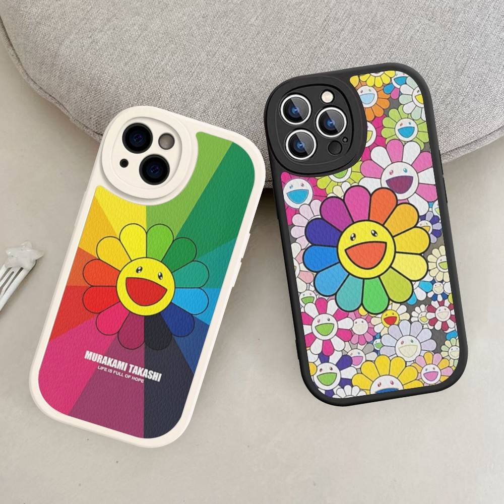 Art Japanese M-Murakami Artisti T-Takash Phone Case For IPhone 16 15 14 11 12 13 Pro Max Plus Back Leather Shell