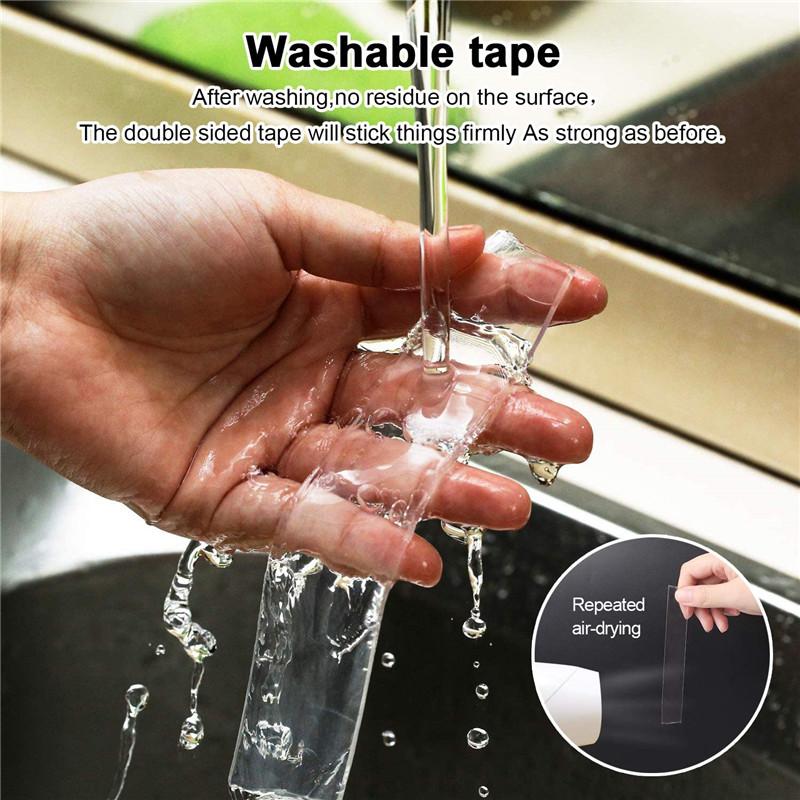 1/2/3/5 м Nano Tracsless двусторонняя лента прозрачная без следов многоразовая водонепроницаемая клейкая лента очищаемая домашняя Gekkotape