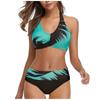 Женское модное бикини с разрезом и высокой талией, с подушечками для бюстгальтера и без стального купальника с бюстгальтером