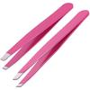 2Pcs Professional Tweezers Eyebrow Tweezers Stainless Steel Tweezers for Eyebrows Eyelashes Ingrown Hair Splinters Facial Hair