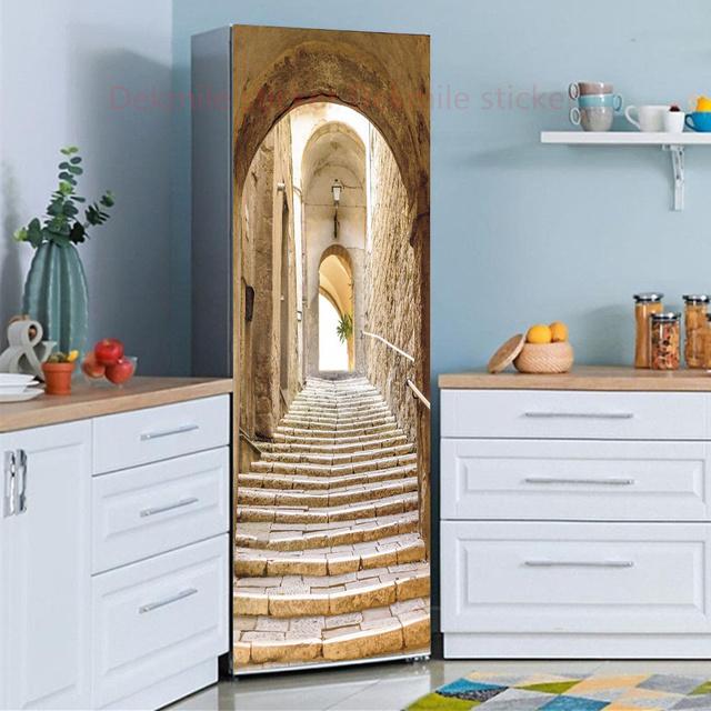 39 стилей на выбор, цветы, пейзаж, наклейка на холодильник, пилинг-палка, водонепроницаемая двойная дверь, морозильная камера, декор для шкафа, художественная роспись