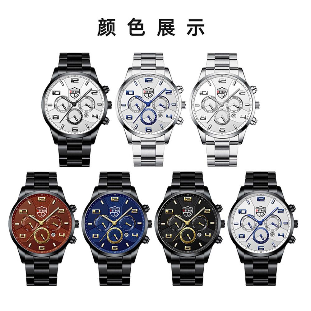Men'S Fashion Watch Luminous Stainless Steel Men'S Business Calendar Quartz Watch