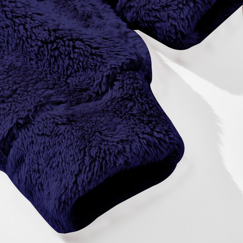 Winter Men's Thick Warm Double-sided Fleece Jacket Zipper Loose Cardigan Casual Hooded Jacket