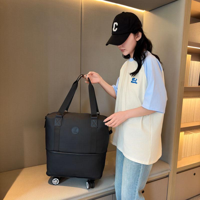 Многофункциональная дорожная сумка на поворотных колесах для женщин, отделение для сухого и мокрого, модная багажная сумка большой вместимости, расширяемая сумка для хранения при переезде