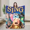 Мягкие теплые одеяла для путешествий на самолете Sing 2 Все персонажи Плед Покрывало для гостиной Забавная накидка на диван-кровать