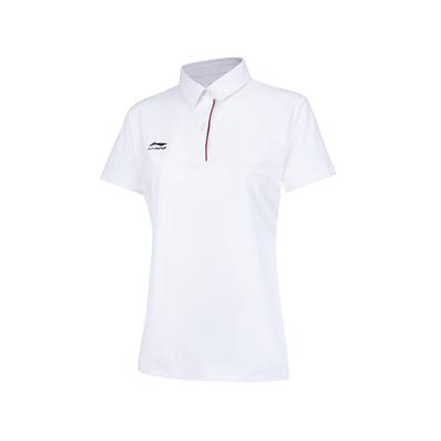Футболка-поло с коротким рукавом Li Ning Plain Logo, женские топы, белый цвет APLS006-1