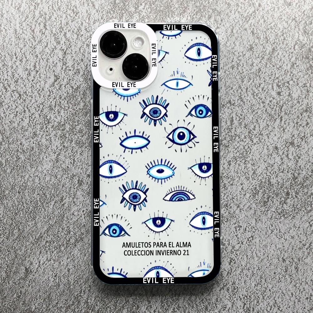 Чехол для телефона с принтом Синий Глаз Удачи Синий Глаз Дьявола Для iPhone 14 12 13 11 Pro Max XR X XS MAX 13Pro 7 8 Plus Чехол Прозрачный Ударопрочный Fundas