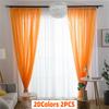 Однотонные разноцветные тюлевые прозрачные оконные шторы для украшения гостиной, белые шторы для комнаты, спальни, кухни, вуаль, шторы из органзы, шторы