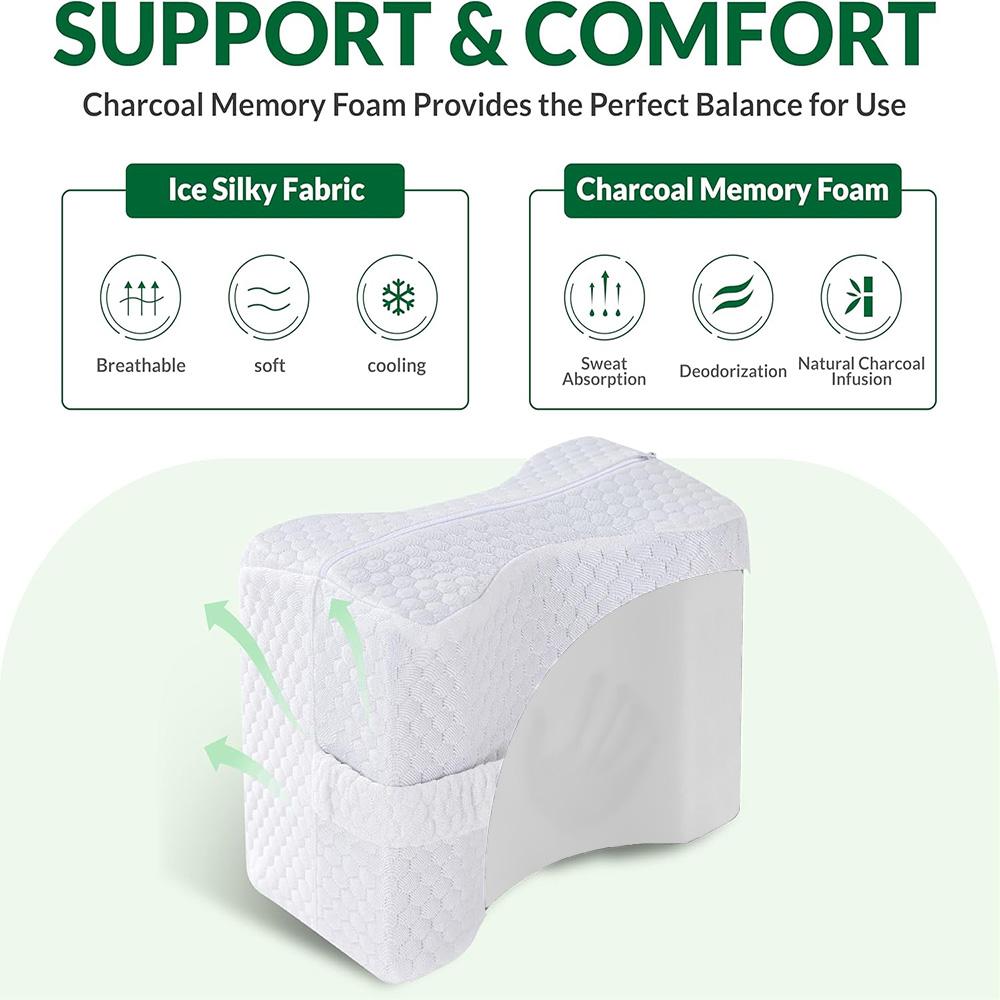 Подушка для коленей для спящих на боку с ремнями Мягкая подушка для ног и коленей из пены с эффектом памяти для боли в бедрах, боли в спине, подушка для поддержки коленей