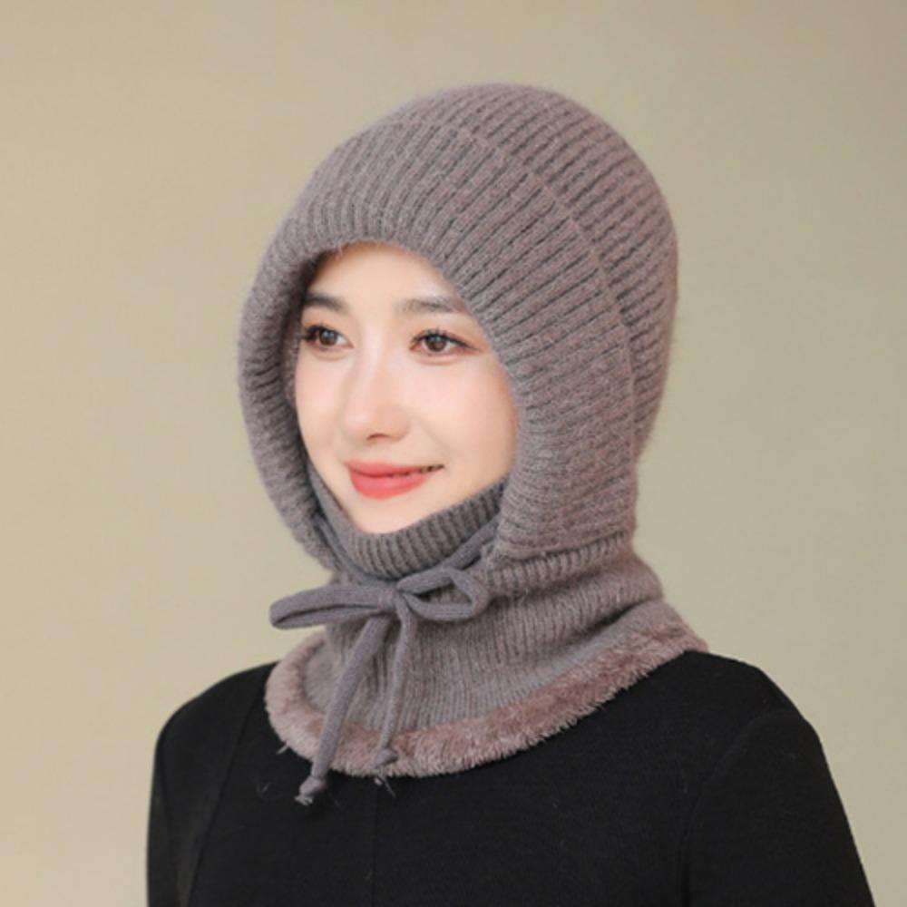 Windproof Knitted Balaclava Hat Ear Protection Pullover Hats Fashion Hooded Cap  All-match