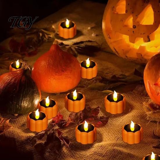 Zero Electricity Outdoor Illumination Solar Pumpkin Garden Light, Flickering LED Candle Lantern, Waterproof Decorative Lamps Lawn Lamp for Patio