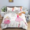 Dancing Girl Duvet Cover Ballet Girls Bedding Set Home Textile Bedclothes Soft Girly Comforter Cover Queen/King Size For Kids