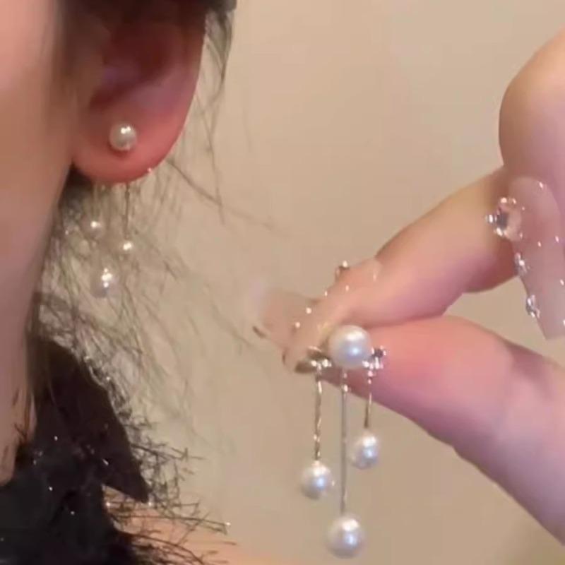 Серьги-пусеты из серебра 925 пробы с цирконом и жемчугом, женские, легкая роскошь, нишевые, высококлассные, в виде бабочек, универсальные, темпераментные