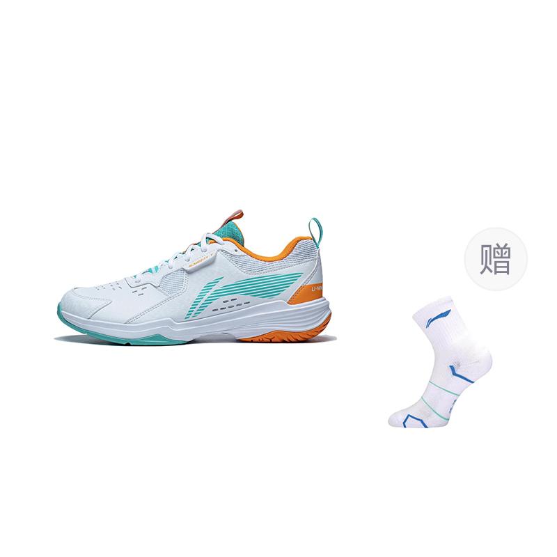 Кроссовки для бадминтона Li Ning Ace Унисекс Низкие Белый/Зеленый/Оранжевый AYTT001-2