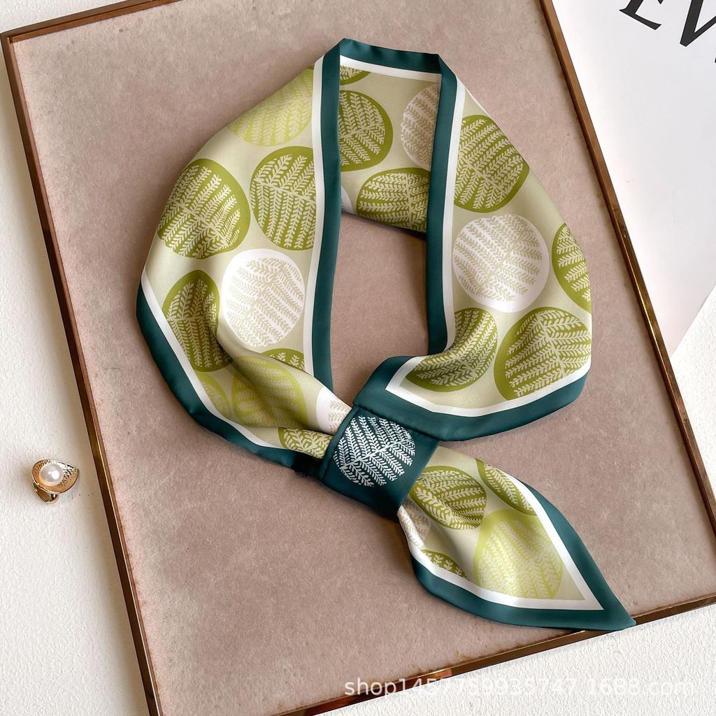 Silk Scarf Small Long Square Scarf Women'S High-End Neck Protection Scarf Professional Matching Shirt Scarf