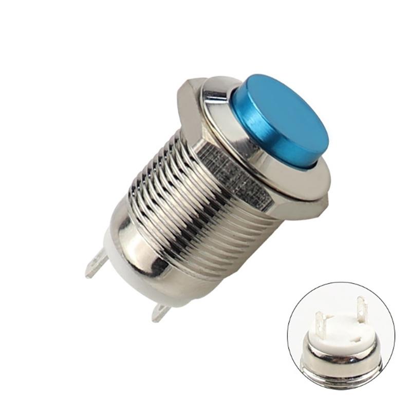 1pc 12 MM Self-locking Metal Push Button Switch Reset Start Stop Round High  Normally Open/Normally Closed Head
