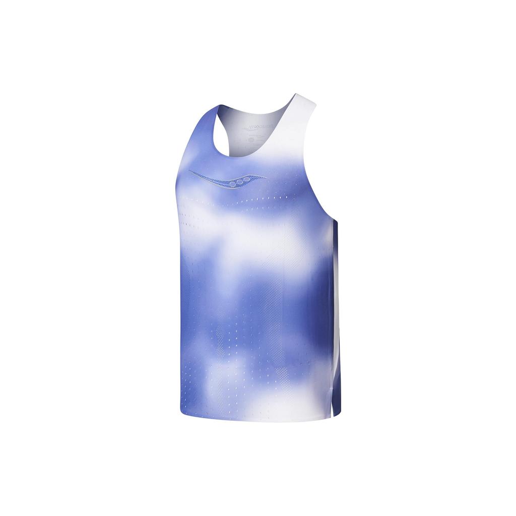 SAUCONY Tie-Dye Running Lightweight Moisture-Wicking Breathable Comfortable Crew Neck Sleeveless Tank Men Tops Midnight-Blue SC2230110A-PR10